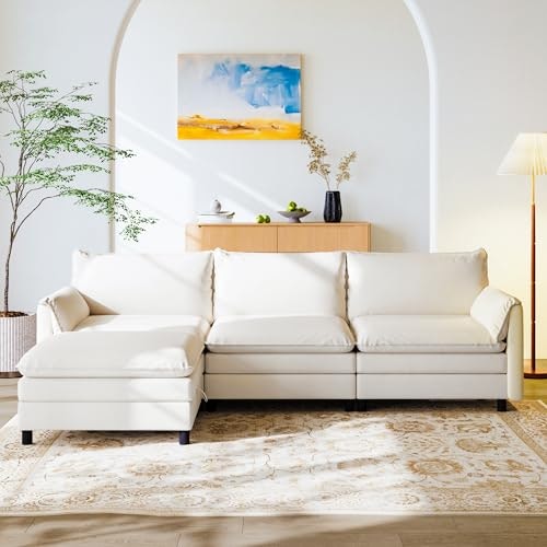 Flexispot L-Shaped Modular Sectional Sofa with Storage Ottoman 3-Seater: $299.99