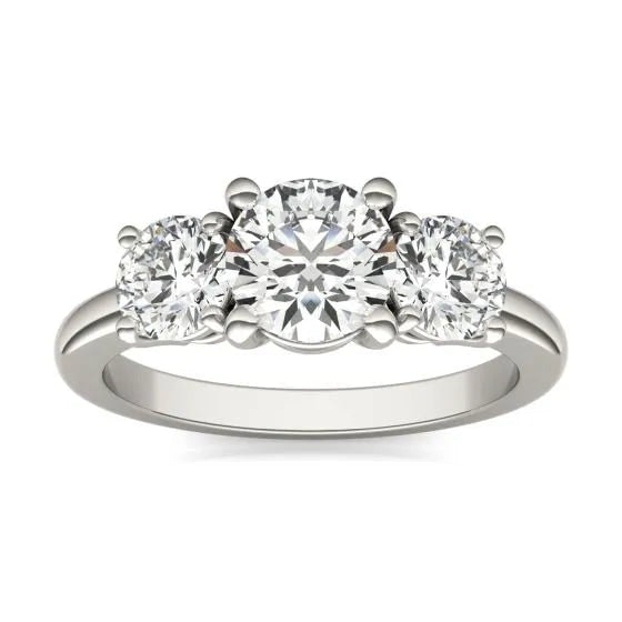 AGI Certified 2-TCW Three-Stone Round Lab-Grown Diamond Engagement Ring: $369