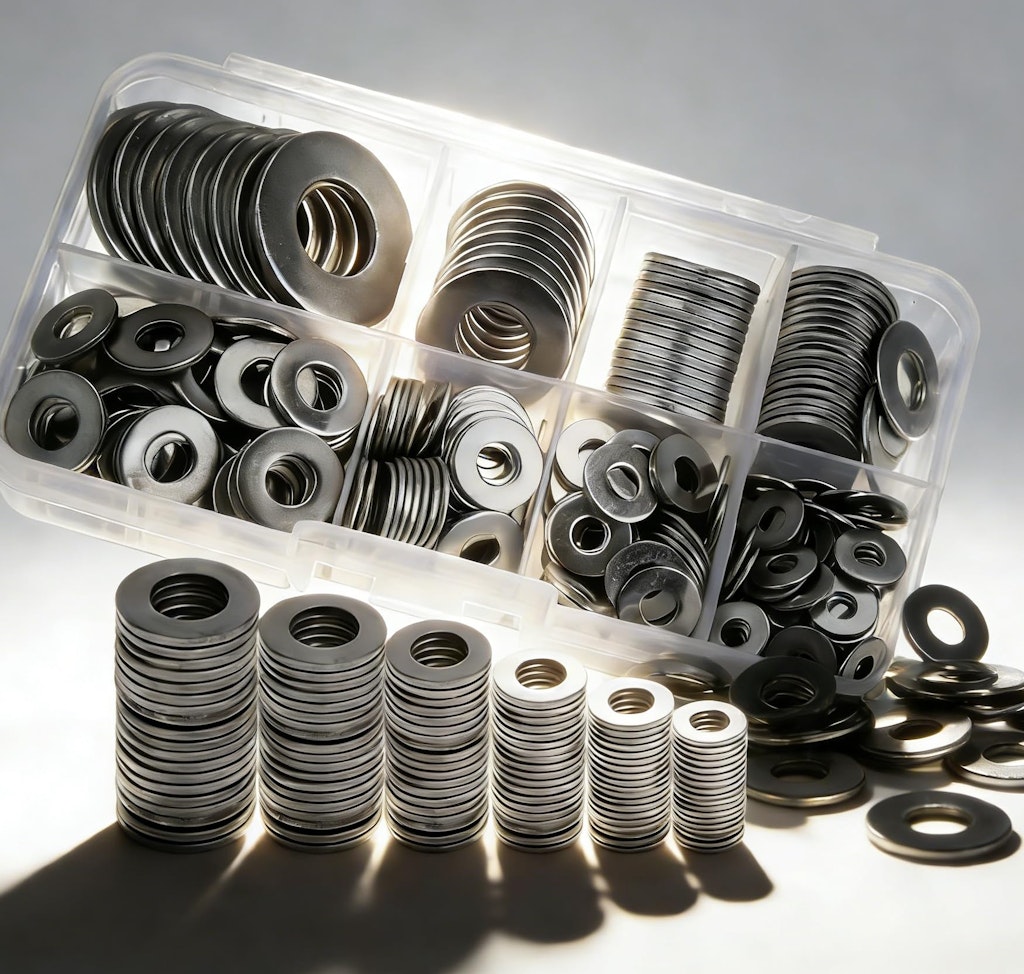 105-Pc. Multi-Size M3 to M10 Flat Washers Assortment Kit: $2.99