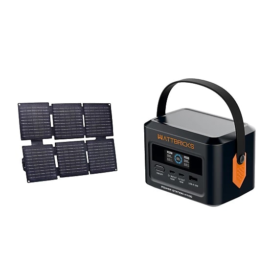Wattbricks Energy 120W Portable Power Station & 30W Solar Panel Bundle: $70
