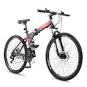 Foldable MTB 26" 21-Speed Full Suspension Bike + free shipping