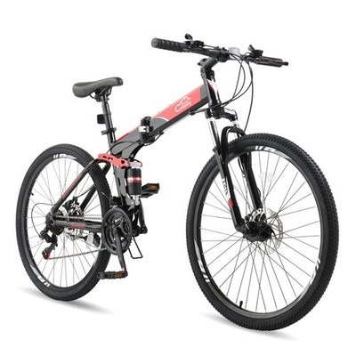 Foldable MTB 26" 21-Speed Full Suspension Bike: $180.79