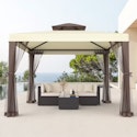 Gojooasis 10'x10' Outdoor Pop-Up Canopy Gazebo Tent w/ Curtains + free shipping