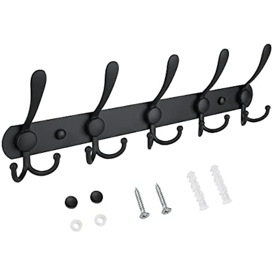 Ticonn Wall Mounted 5-Hook Coat Rack for $5 + free shipping w/ Prime