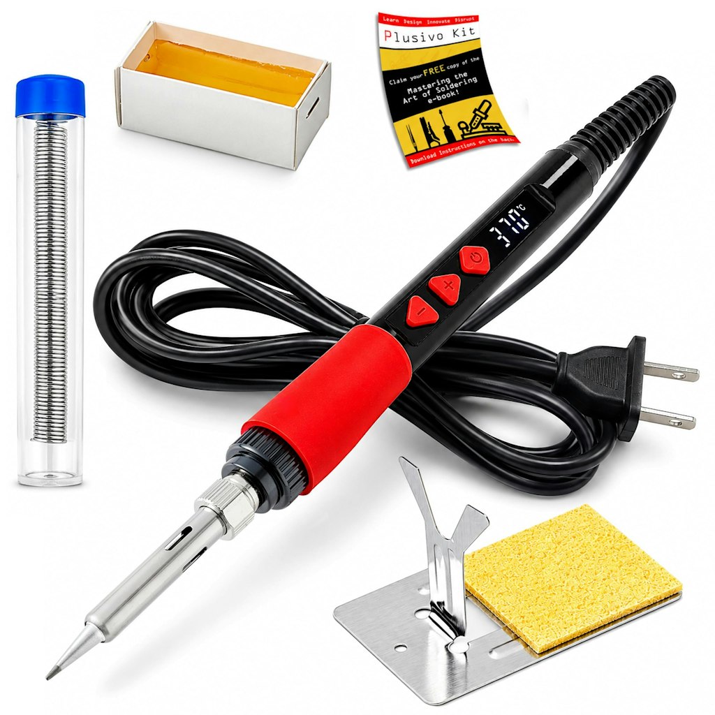 60W Digital LED 5-in-1 Soldering Iron Kit: $4.99