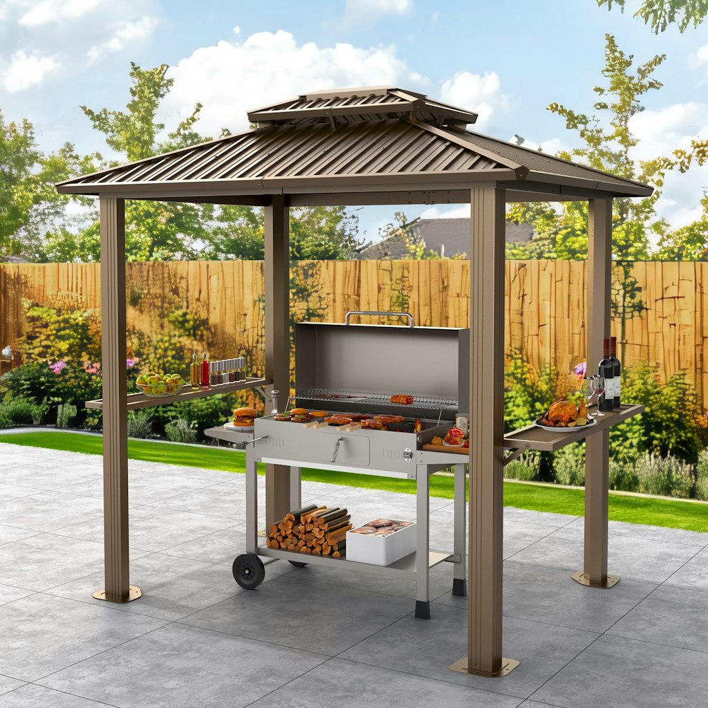 Hoteel 6x8-Foot Hardtop Grill Gazebo: $396