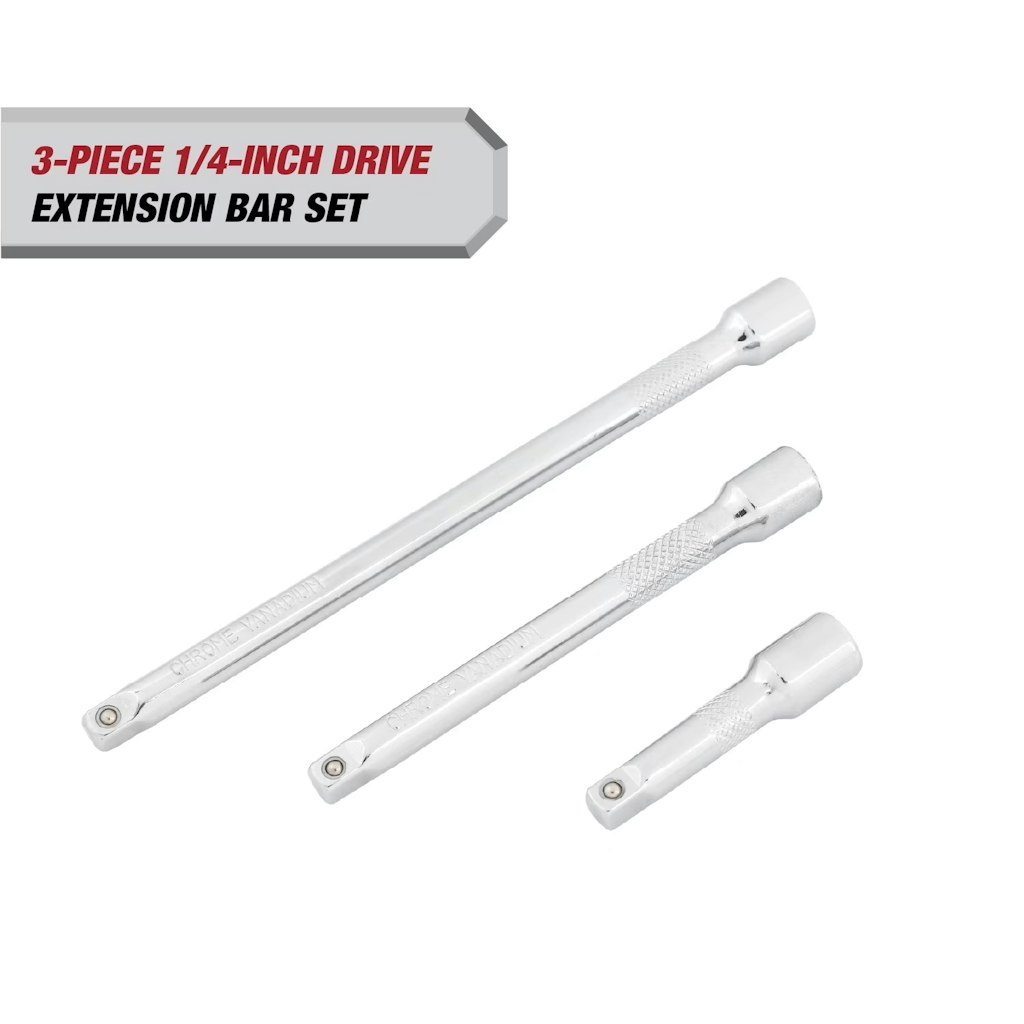 Hyper Tough 3-Piece 1/4" Extension Bar Set: $4.97