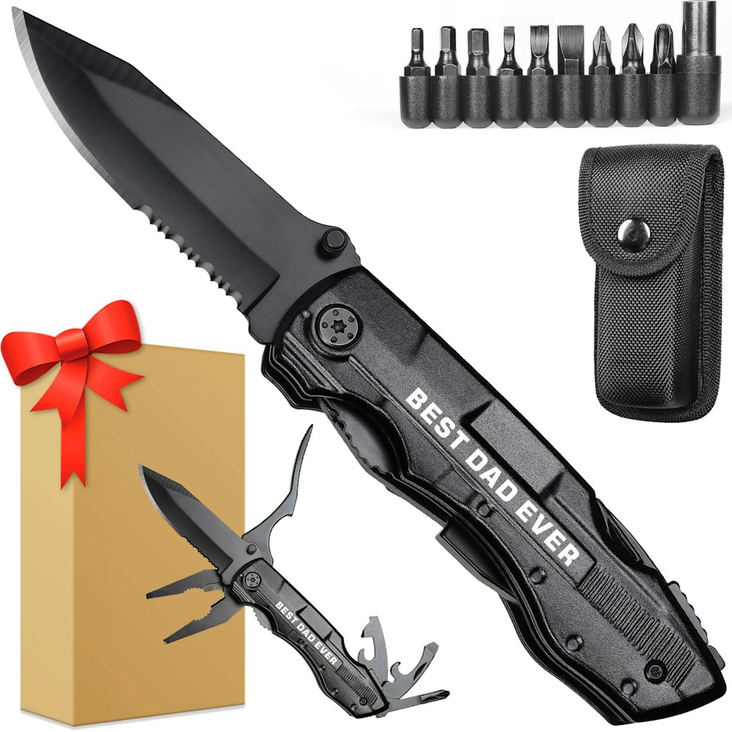 "Best Dad Ever" Multitool Knife w/ 9-in-1 Screwdriver Bit Set: $4.99