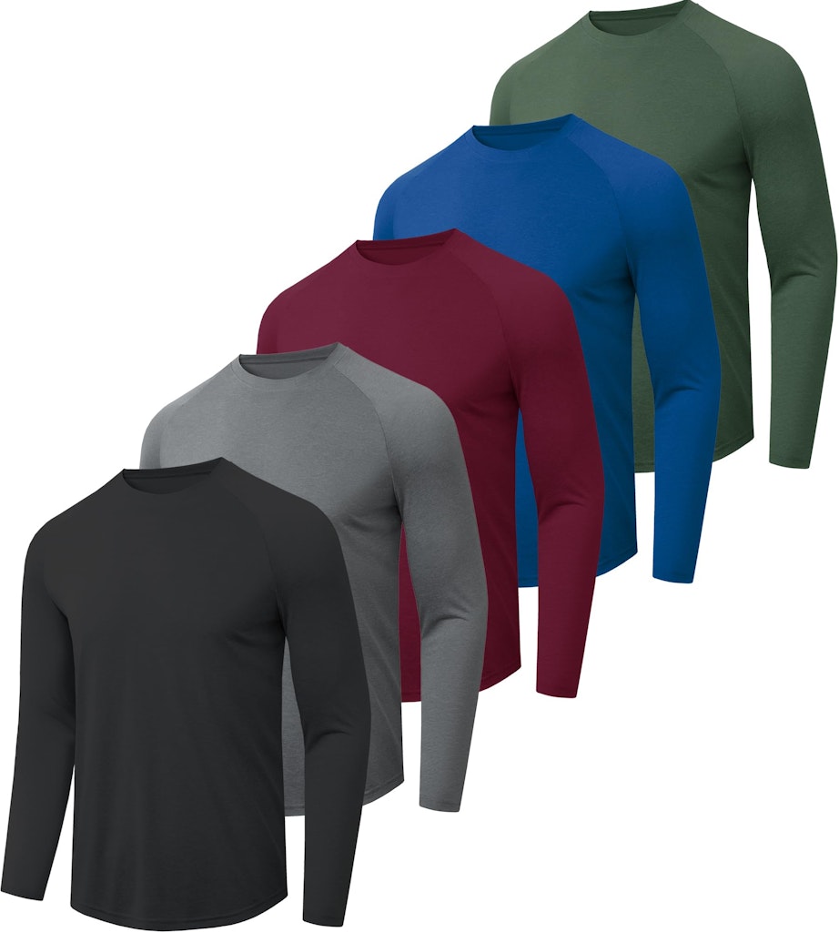 Men's Long-Sleeve Quick-Dry UPF 50+ Shirt 5-Pack: $20