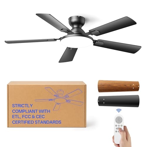 Homelist 52" Low Profile Ceiling Fan with Light : $64.99