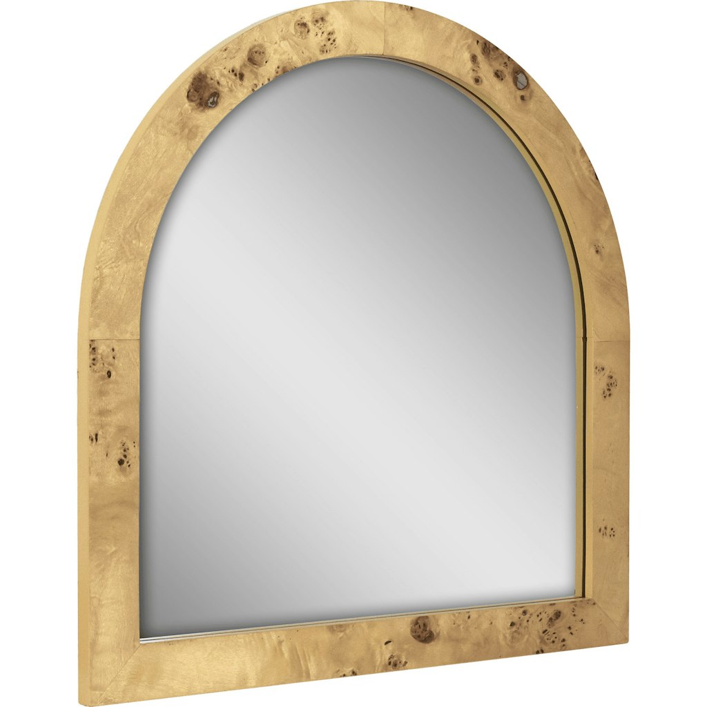 Beautiful by Drew Barrymore Burlwood Arched Vanity Decorative Mirror: $16 Beautiful by Drew Barrymore Burlwood Arched Vanity Decorative Mirror: $16