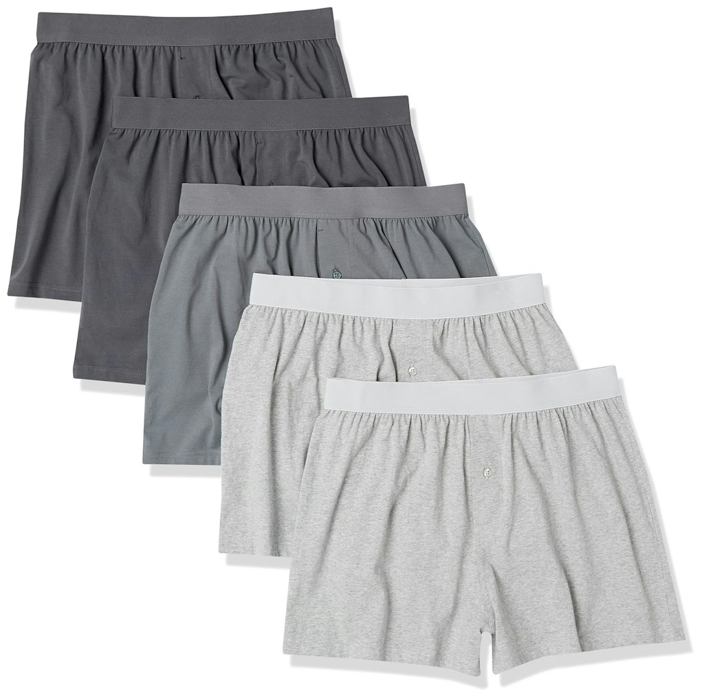 Amazon Essentials Men's Cotton Jersey Boxers 5-Pack: $13