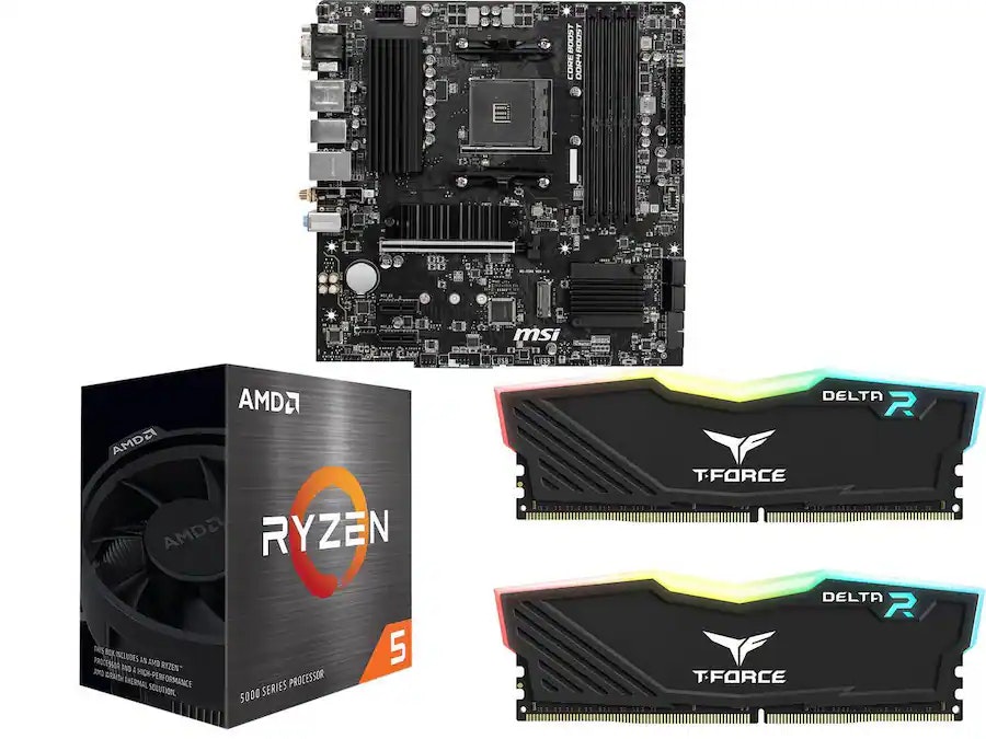 MSI B550M PRO-VDH WIFI + AMD Ryzen 5 5500 + Team Group 16GB Combo: $248 MSI B550M PRO-VDH WIFI + AMD Ryzen 5 5500 + Team Group 16GB Combo: $248