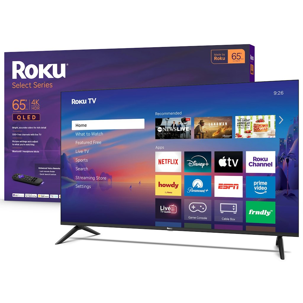 Roku Select Series 65" 4K HDR QLED UHD Smart TV (2026): $379.99