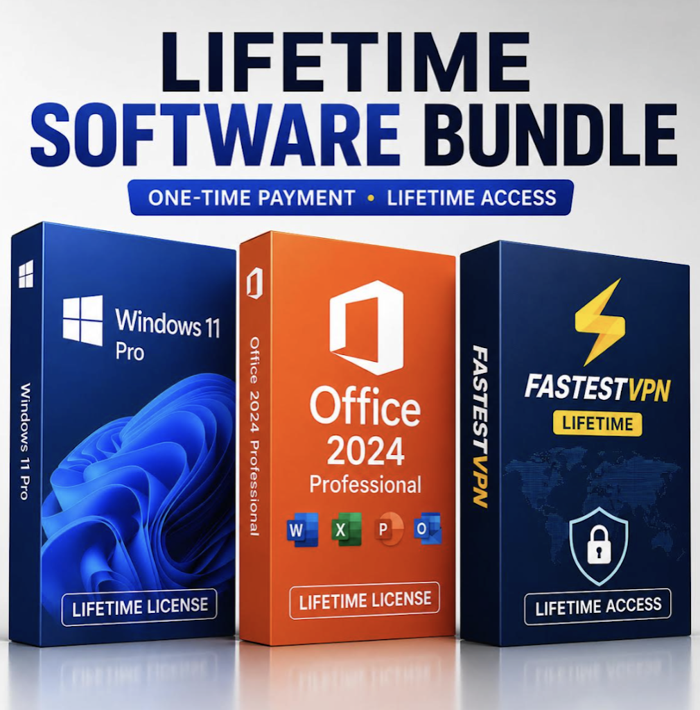 Windows 11 Pro + Office 2024 Professional + FastestVPN Lifetime Bundle: $30