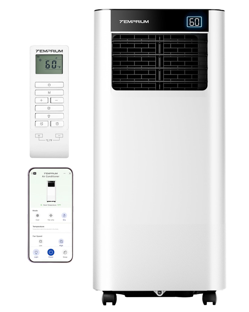 Temprium 8000-BTU 4-in-1 Smart Portable Air Conditioner: $210