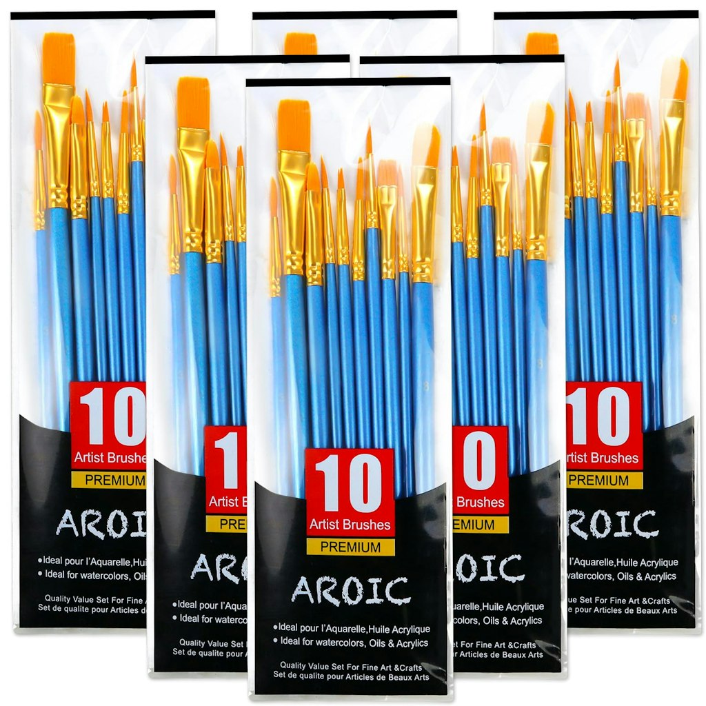 60-Piece Acrylic Paint Brush Set: $9.49