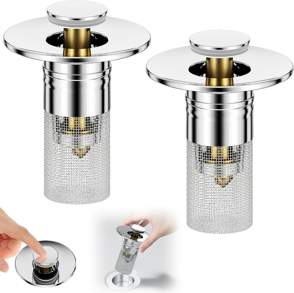 3-in-1 Sink Drain Strainer with Hair Catcher 2-Pack: $6.64