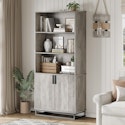 70.6" Tall Bookshelf w/Doors & Metal Base for $80 + free shipping