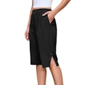 Livrdious Women's High Waisted Linen Bermuda Shorts for $4 + free shipping w/ $35