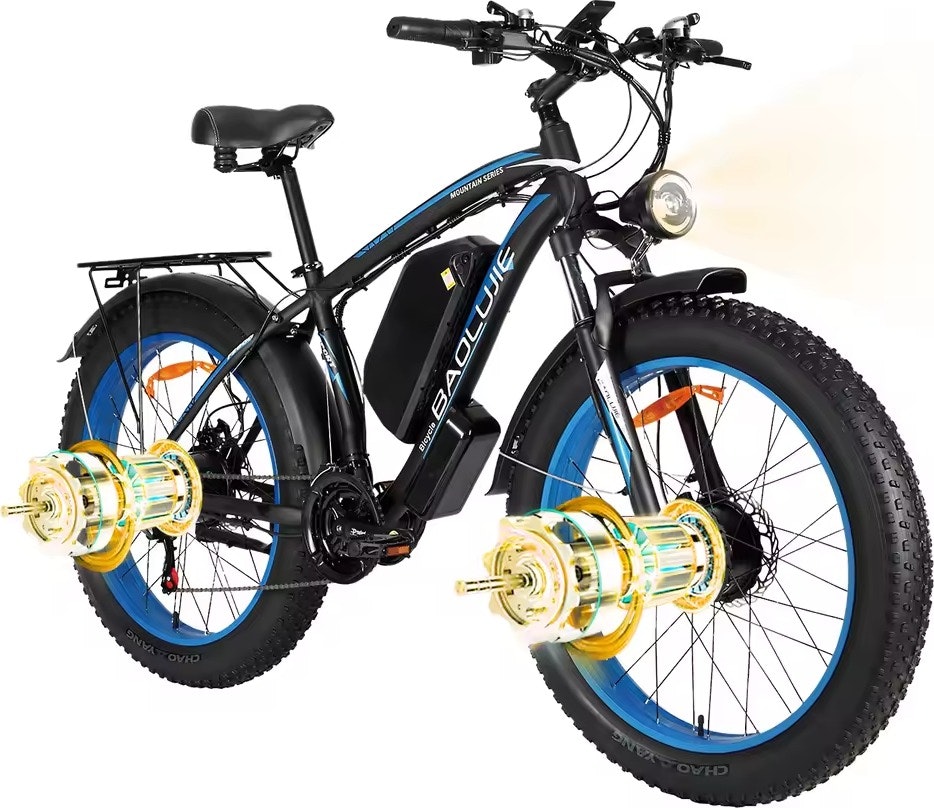 Baolujie 2602 Dual-Motor 26" Fat Tire Electric Mountain Bike: $680.95