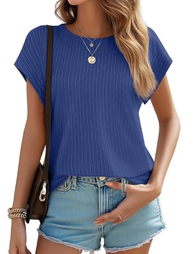 JUSTFASHIONNOW Women's Short Sleeve Crew Neck Blouses: 40% off