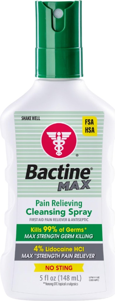 Bactine Max 5-oz. Pain Relieving Antiseptic Spray w/ Lidocaine: $3.60 w/ Sub & Save Bactine Max 5-oz. Pain Relieving Antiseptic Spray w/ Lidocaine: $3.60 w/ Sub & Save