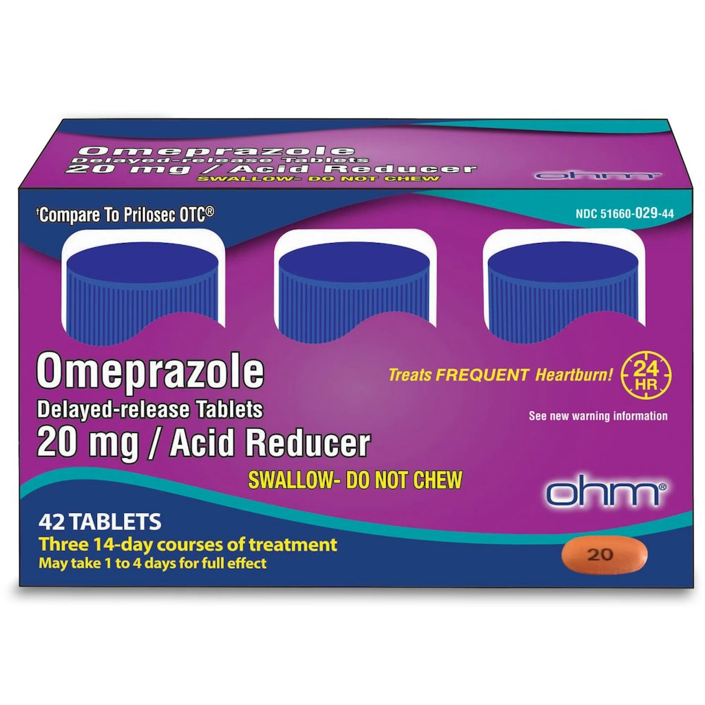 Ohm Omeprazole 42-Count 20mg Delayed-Release Acid Reducer: $7