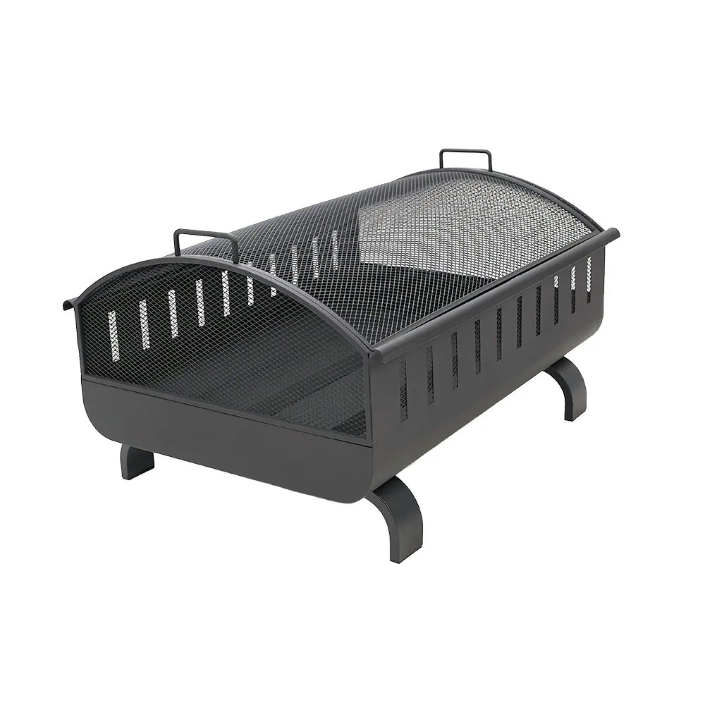 Style Selections 30" Steel Rectangle Wood-Burning Fire Pit: $125