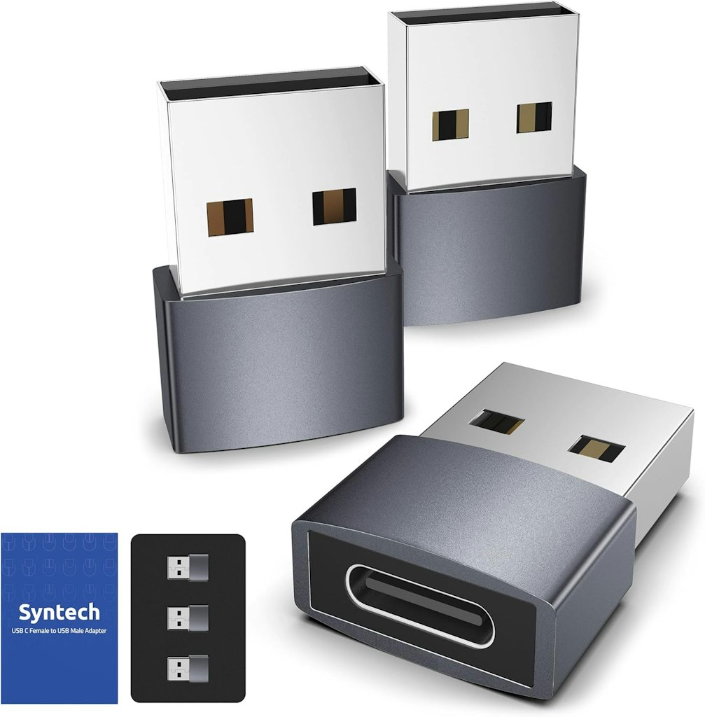 Syntech USB C Female to USB Male Adapter 3-Pack: $5.94