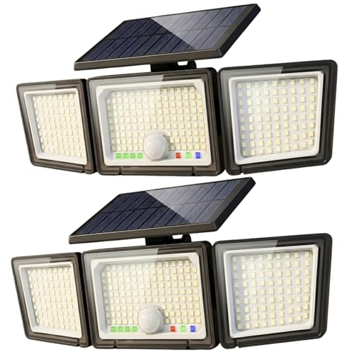 Solar Outdoor Motion Sensor Security Flood Lights 2-Pack: $14.99