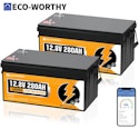 Eco-Worthy 12V 280Ah LiFePO4 RV Battery w/ Bluetooth 2-Pack + free shipping