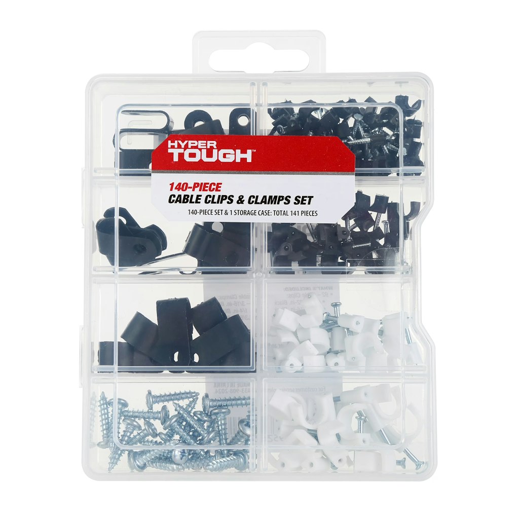  Hyper Tough 140-Piece Cable Clips and Clamp Set : $2.97