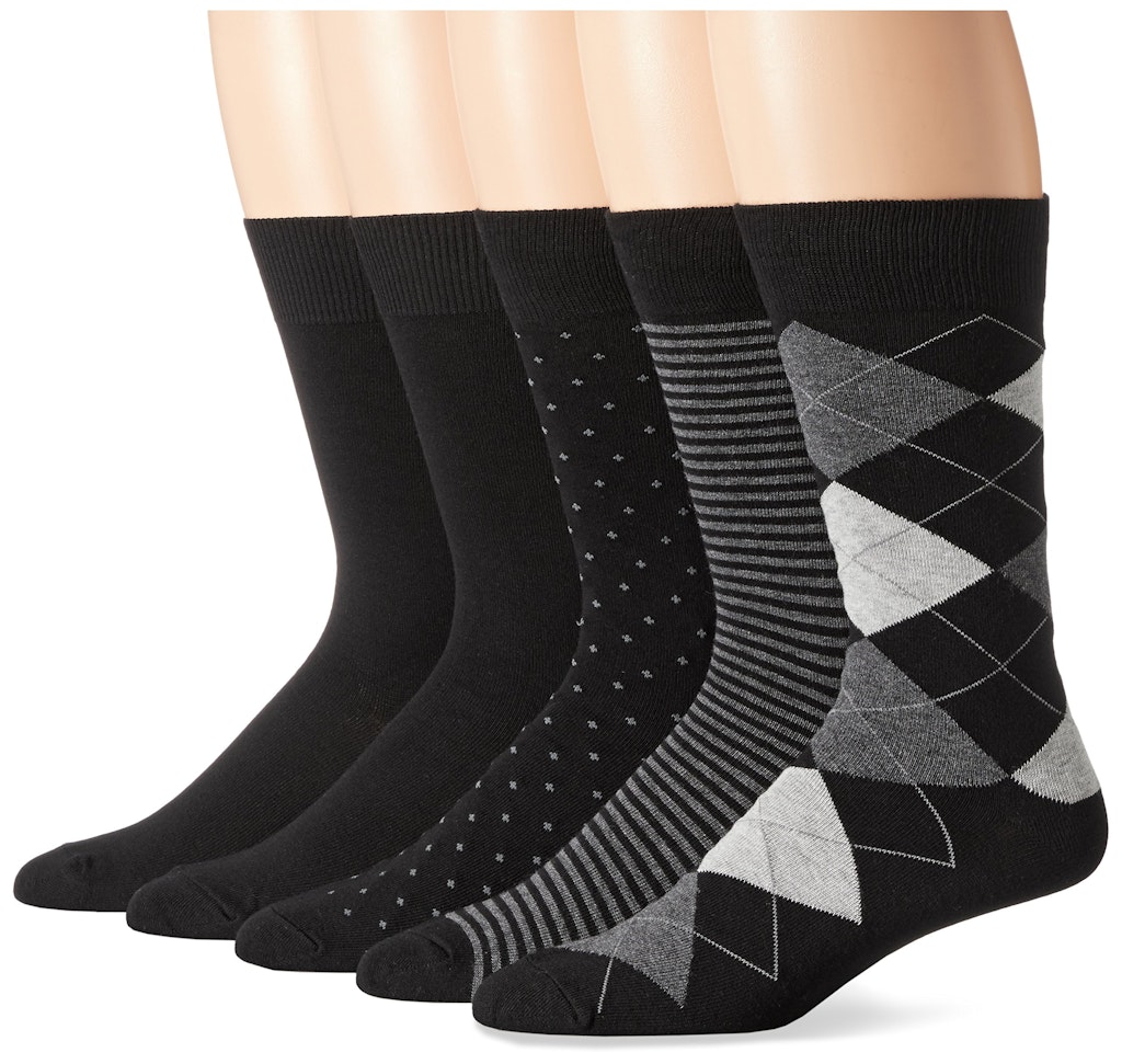 Amazon Essentials Men's Patterned Cotton Socks 5-Pack: $8.70