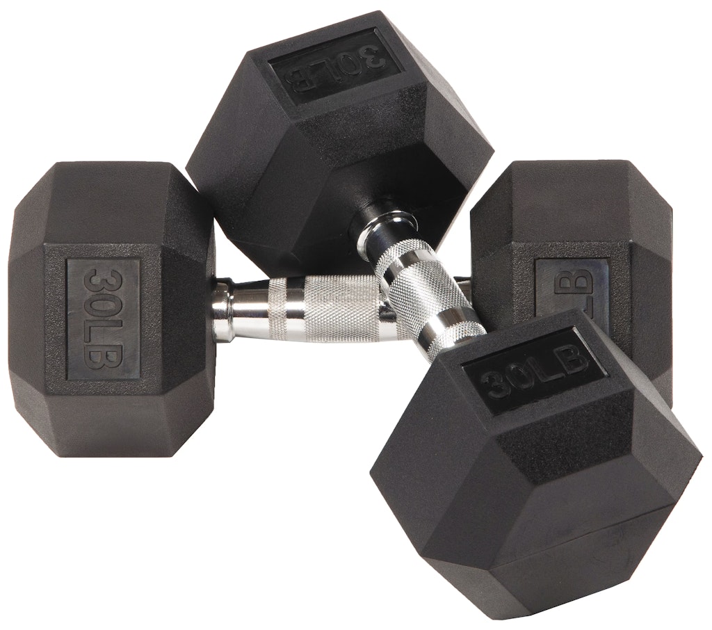  BalanceFrom Rubber Hex Dumbbells 30-lbs. Pair : $40
