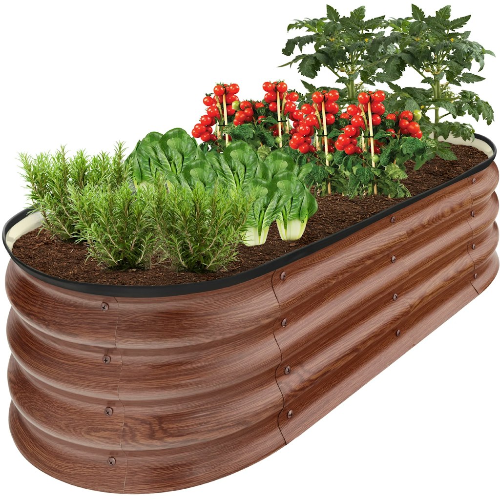 Best Choice Products 4x2ft Outdoor Raised Metal Oval Garden Bed: $30