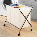 Whitmor 3-Section Rolling Laundry Sorter + free shipping