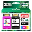 SAILNER 67XL Ink Cartridges Black & Color Combo 2-Pack + free shipping