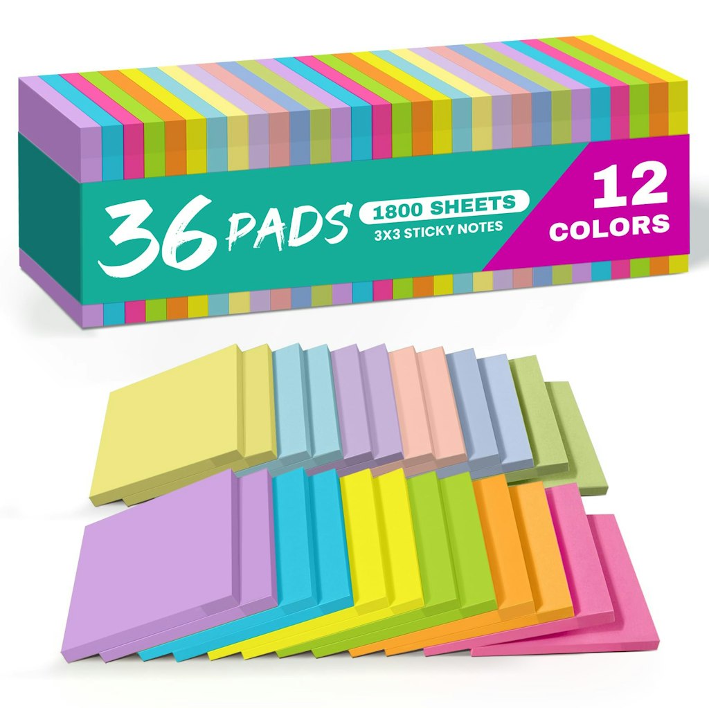 Taja 3x3" Sticky Notes 36-Pack: $12