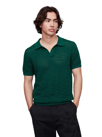 Gap Factory Men's Crochet Johnny Collar Polo Shirt: $11