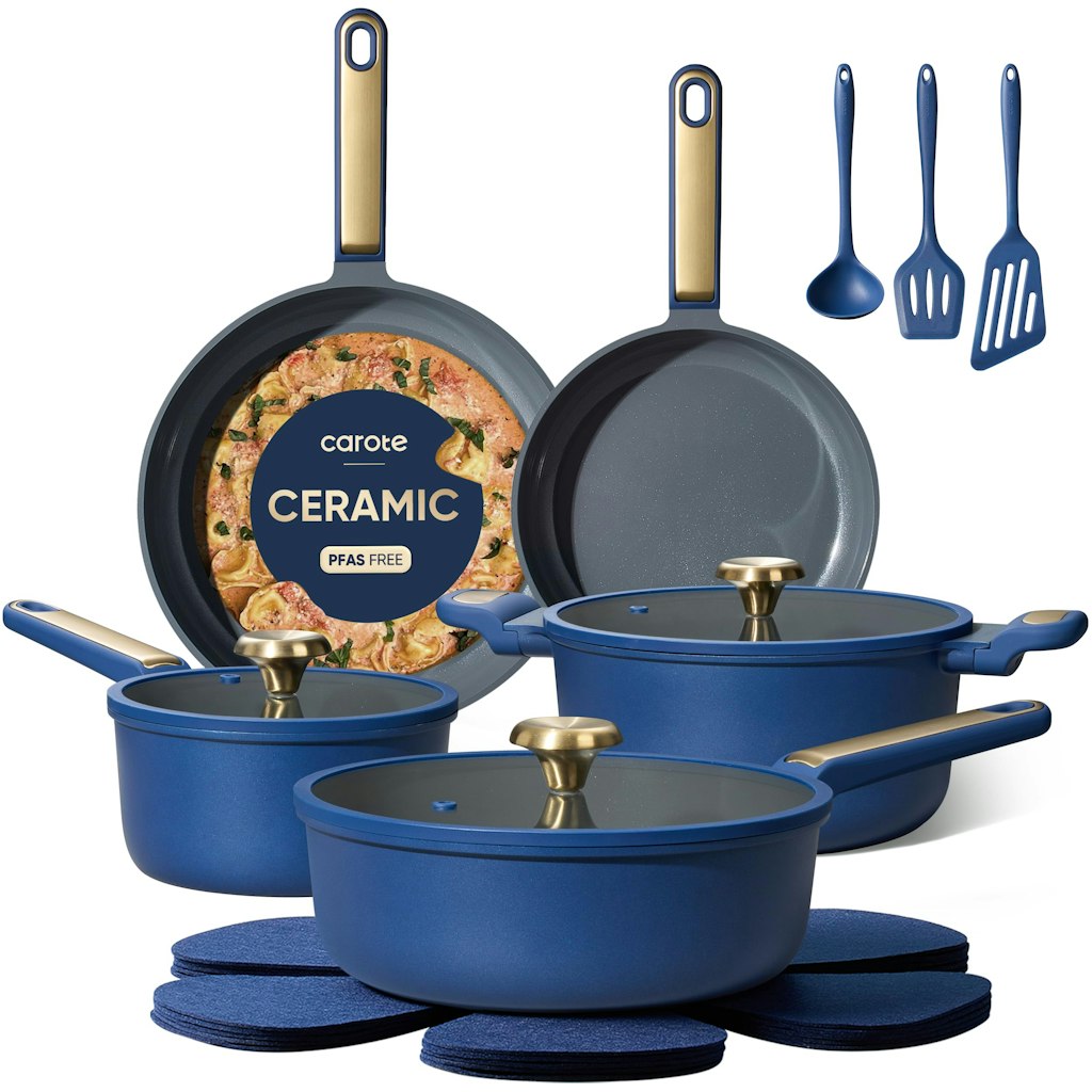 Carote 16-Piece Ceramic Cookware Set: $40 Carote 16-Piece Ceramic Cookware Set: $40