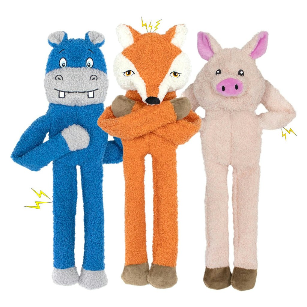 No-Stuffing Crinkle Squeaky Plush Dog Toy 3-Pack: $7.14