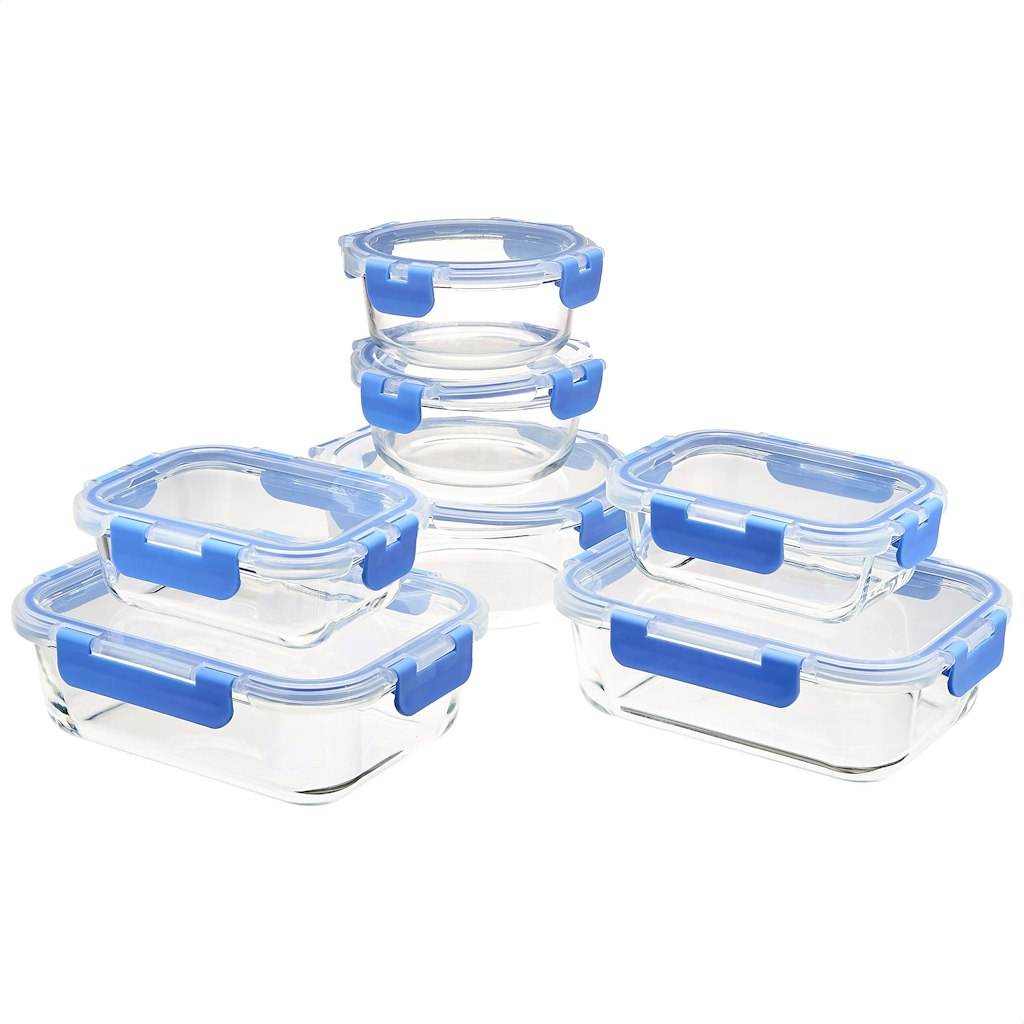 Amazon Basics 14-Piece Glass Food Storage Container Set: $20