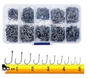 High-Carbon Steel Barbed Fishing Hooks 300-Piece Set for $1 + free shipping w/ Prime