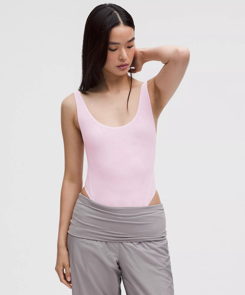 lululemon Women's Wundermost Ultra-Soft Nulu Mesh Scoop-Back Sleeveless Thong Bodysuit: $24