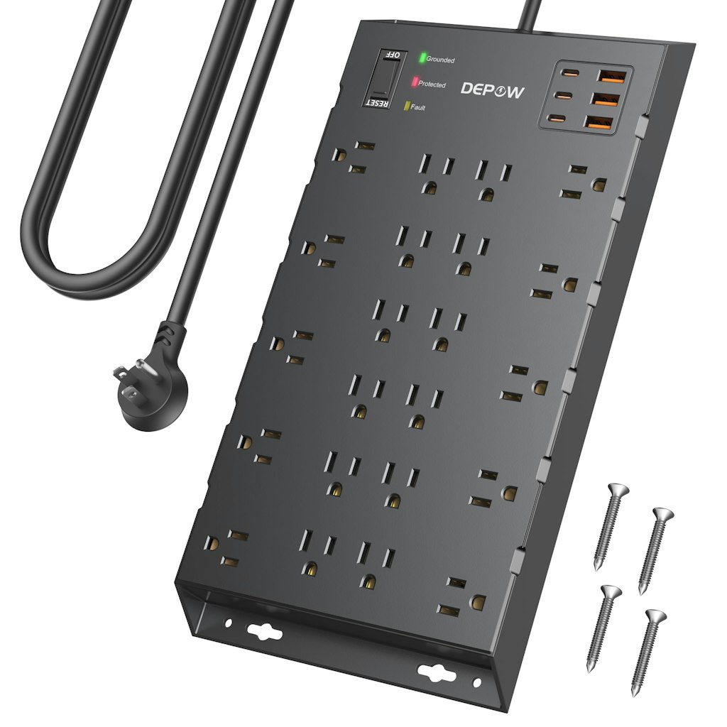 22-Outlet 6-USB Surge Protector Power Strip: $24