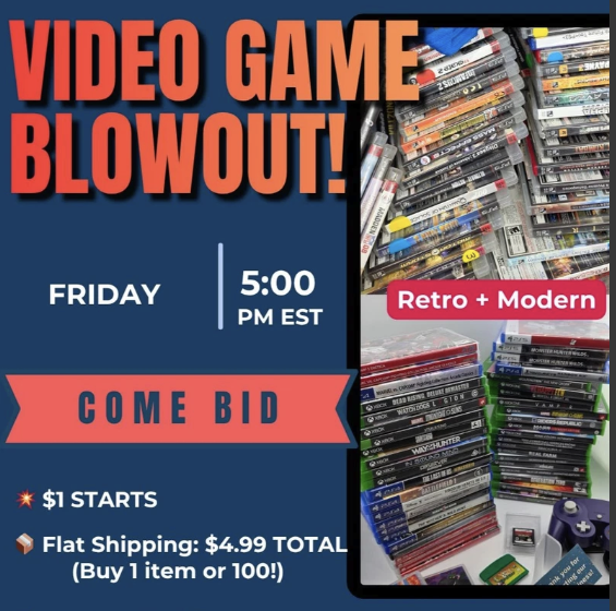 Retro & Modern Video Games on eBay Live: Deals from $1, from 5pm