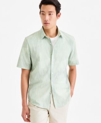 Alfani Men's Short-Sleeve Textural Wave Shirt: $23 Alfani Men's Short-Sleeve Textural Wave Shirt: $23