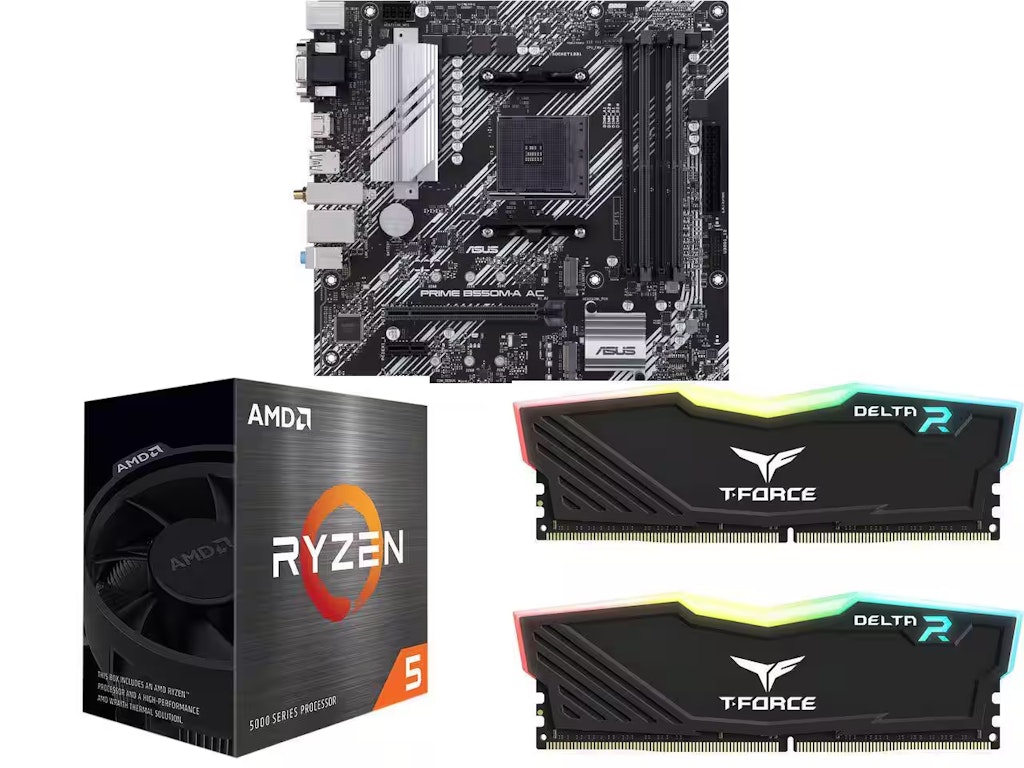 ASUS B550M-A AC + Ryzen 5 5500 + Team 16GB 3200MHz Combo: $238