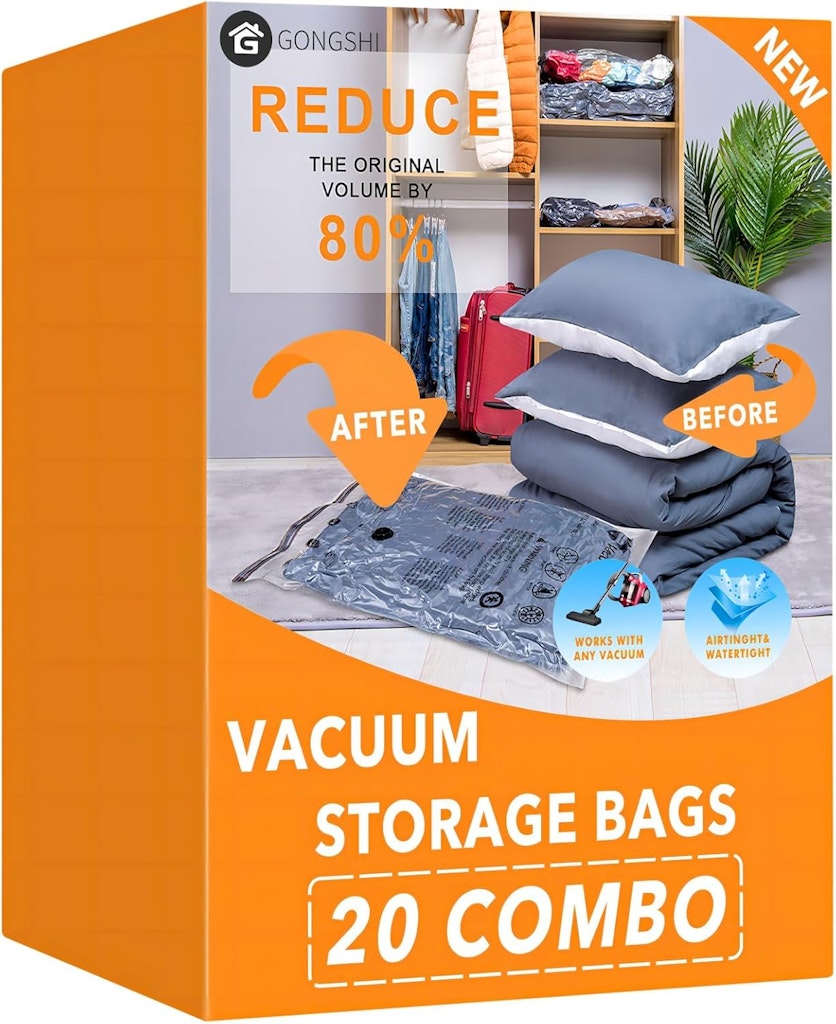 GONGSHI 20-Pack Vacuum Storage Bags: $19
